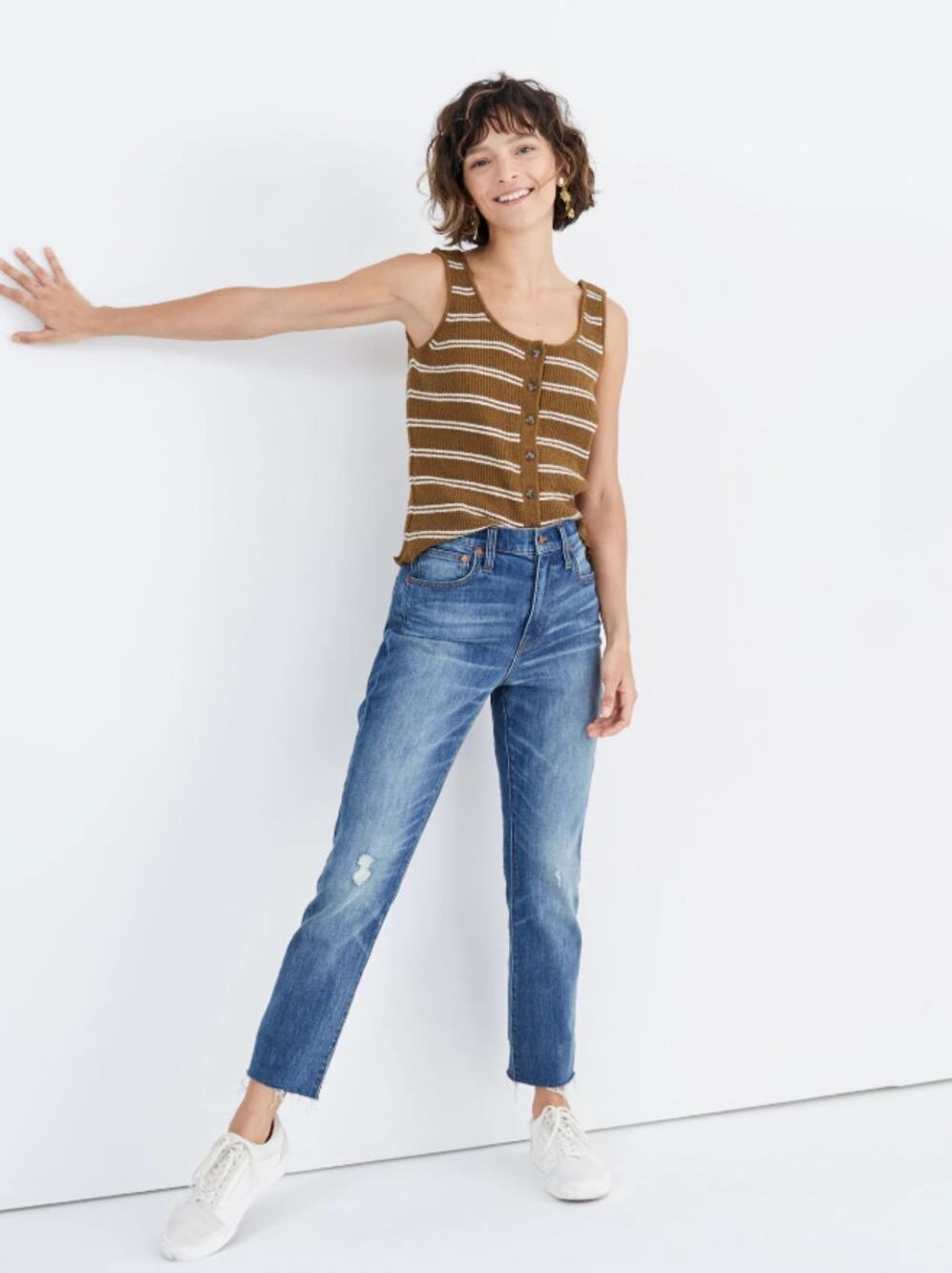 Madewell The High Rise Slim Crop BoyJean Boy Jeans 23 Raw Hem K7538